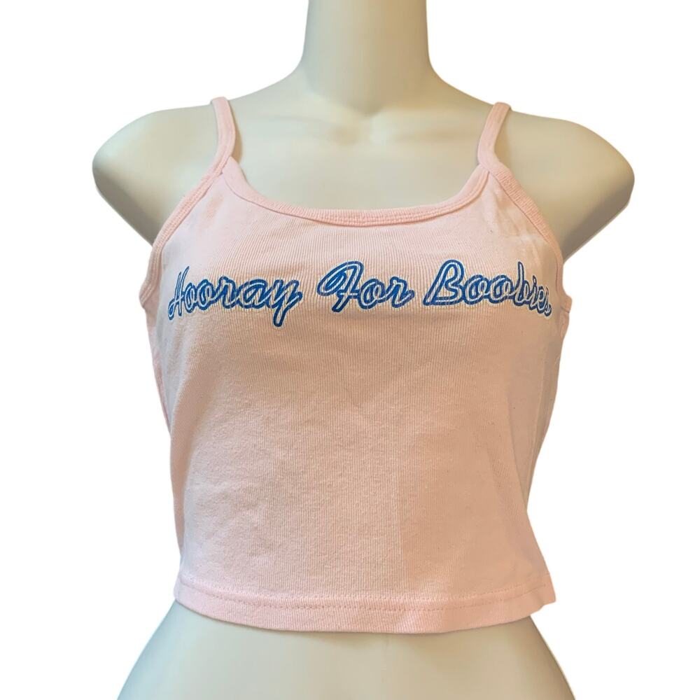 Vintage 1999 Bloodhound Gang Hooray for Boobies Tour Tank Top Anvil Y2K Cropped